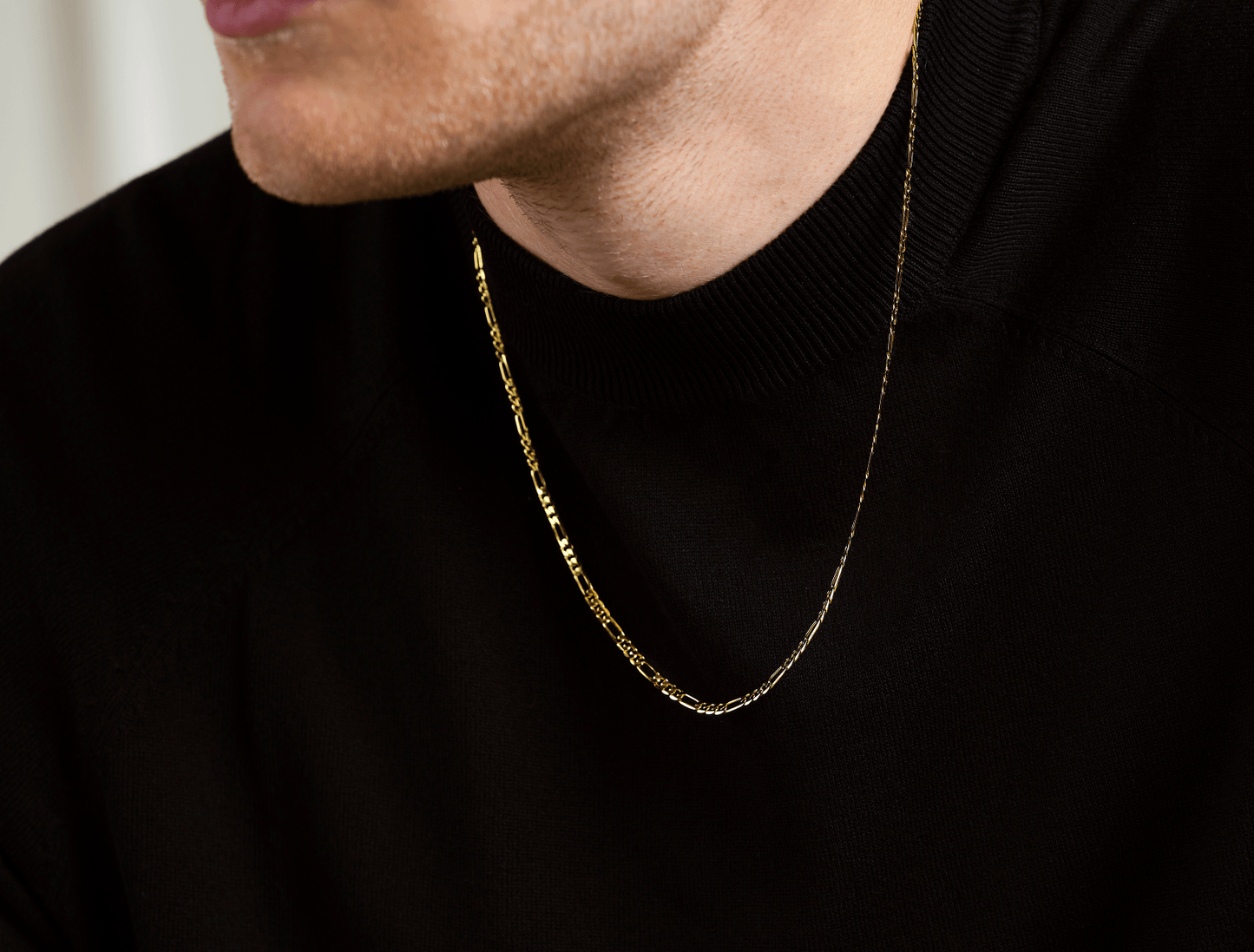 3.3 mm Figaro Chain - gold