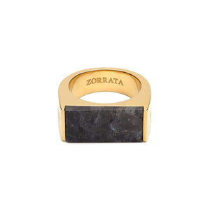 Gold Grey Jasper Ring