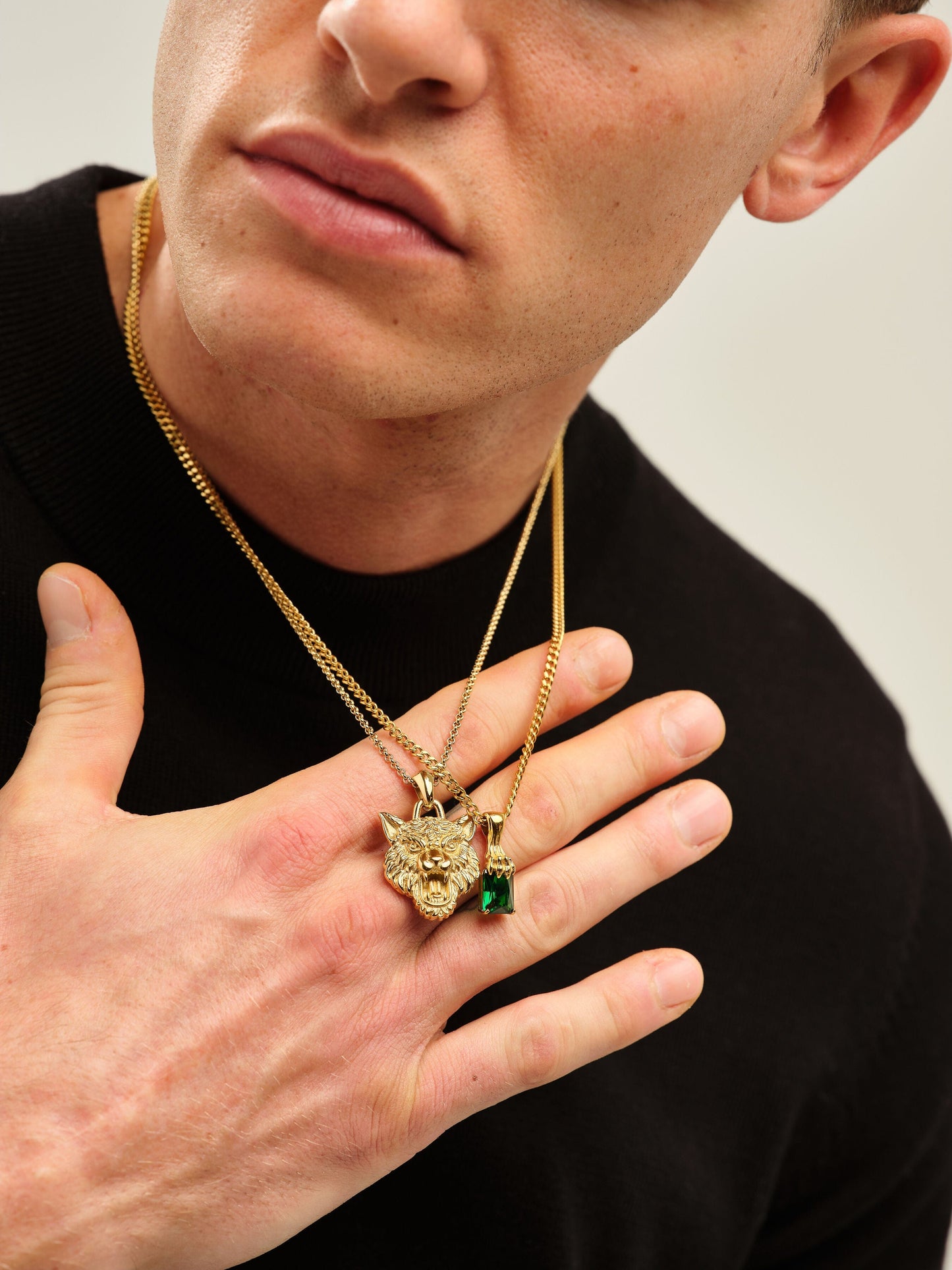 Claw necklace - green