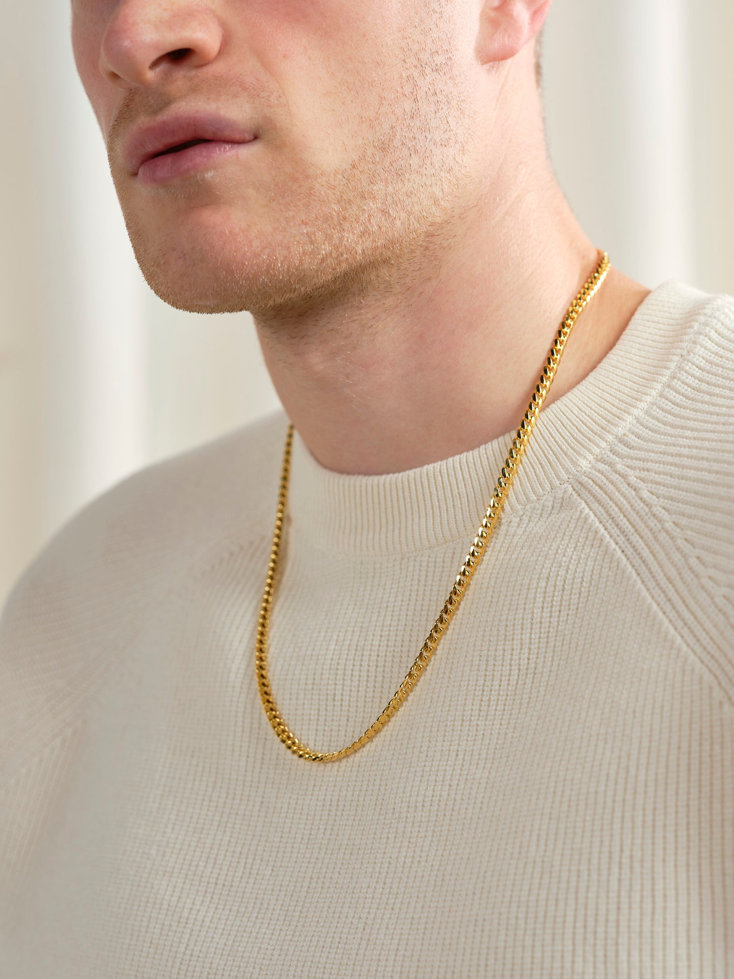 5 mm Cuban link chain - gold