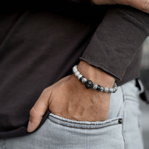 Black Matte Lion - Grey Jasper