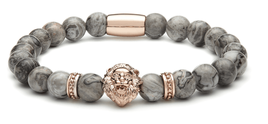 Rose Gold Lion - Grey Jasper