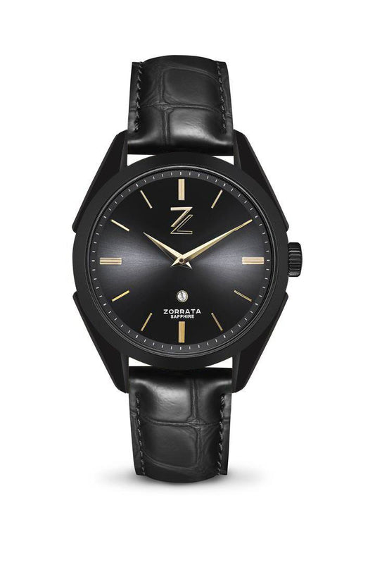 Academy - Matte Black Gold Croc
