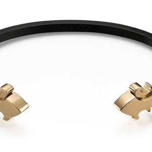 TWO TONE FLEUR DE LIS BANGLE - GOLD