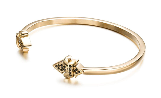 Fleur de lis bangle - black