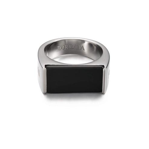 Silver Black Matte Ring – Zorrata