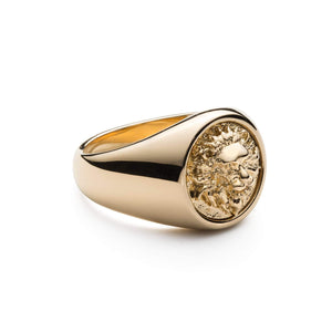 Gold lion ring