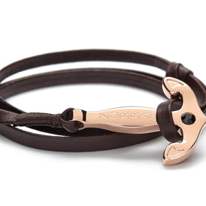 Rose Gold Anchor - Brown Strap