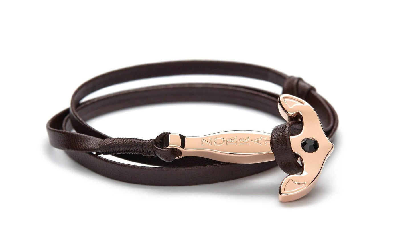 Rose Gold Anchor - Brown Strap