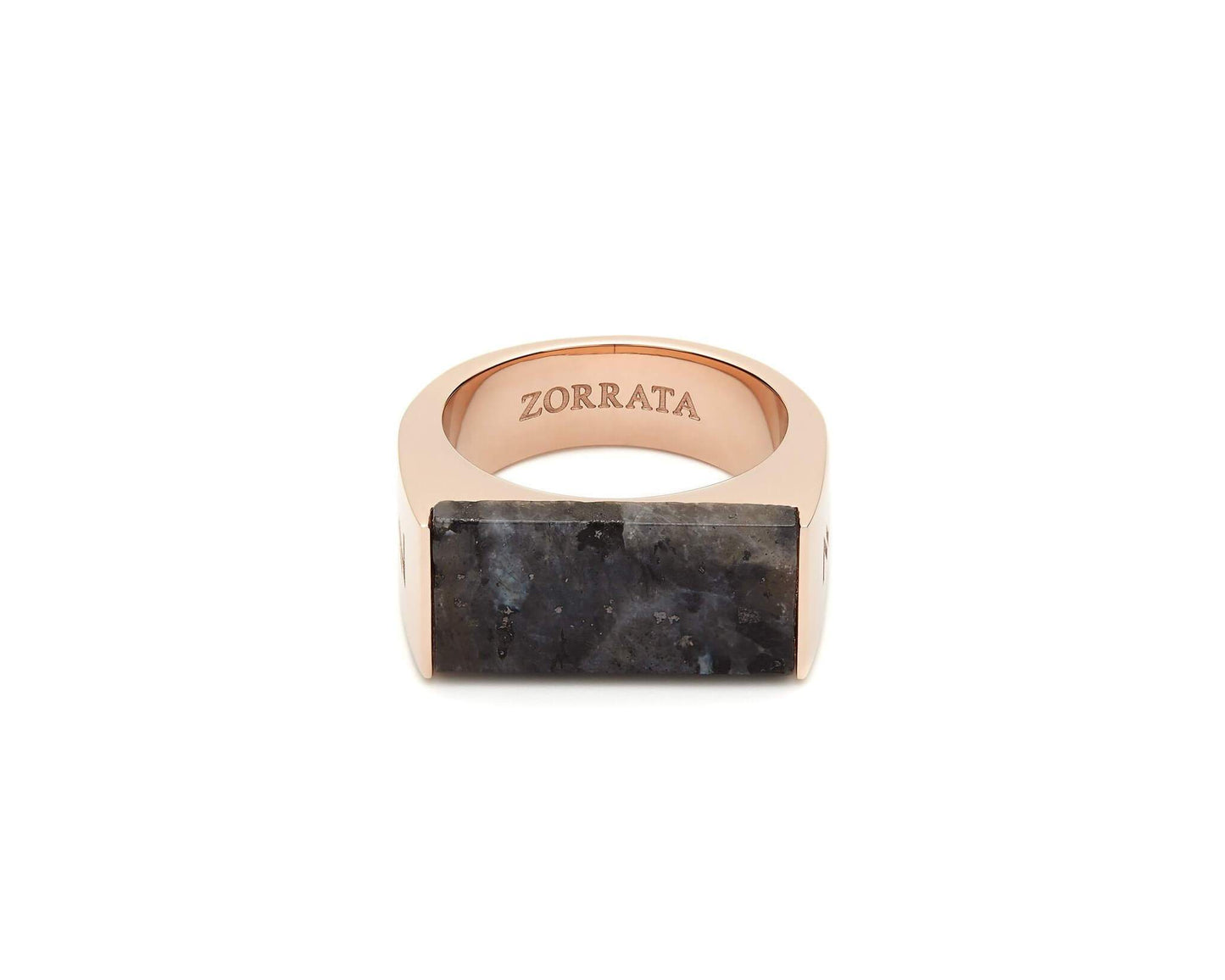 Rose Gold Grey Jasper Ring