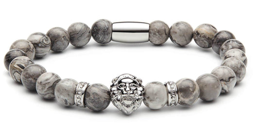 Silver Lion - Grey Jasper