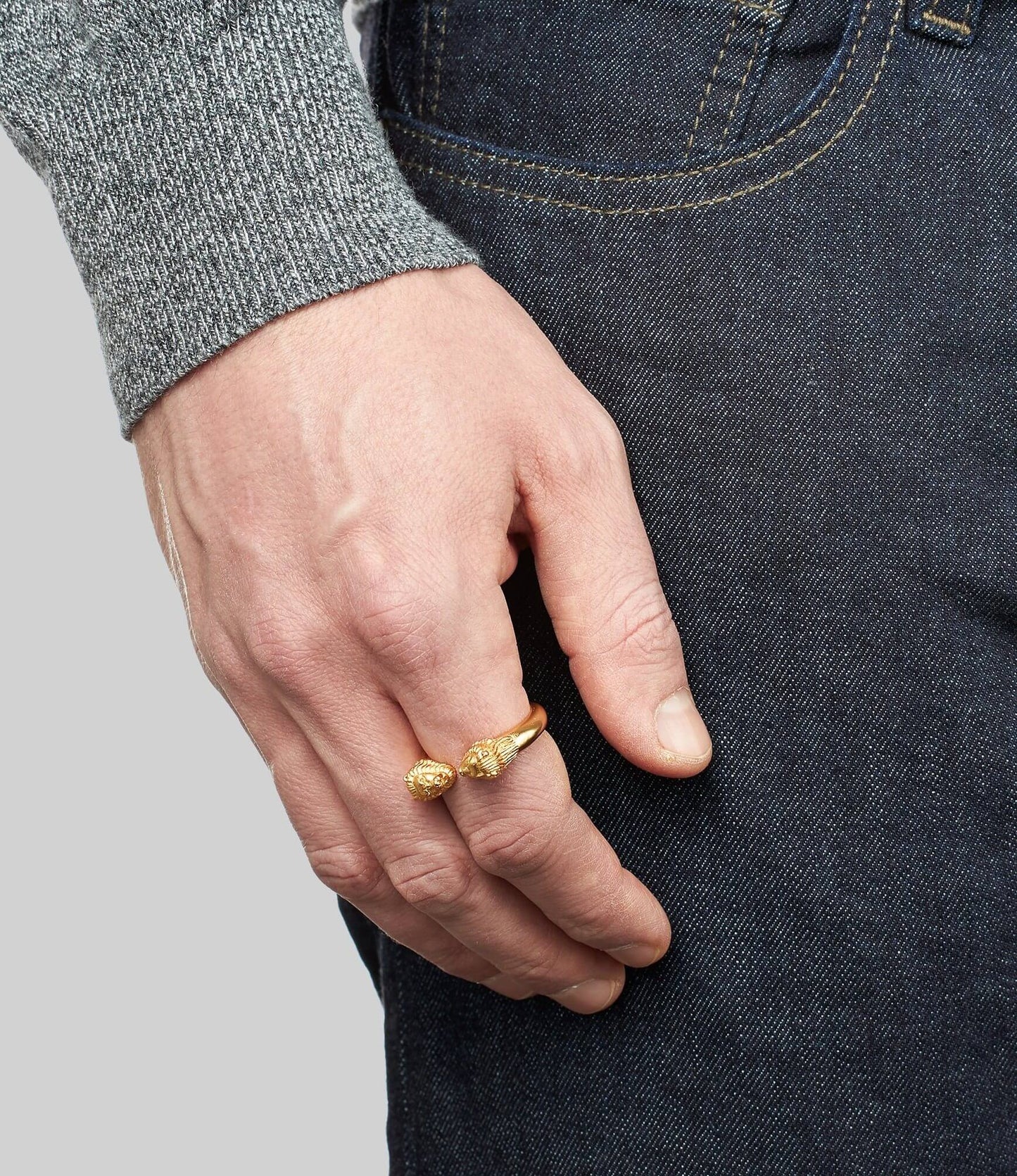 Twin lion ring