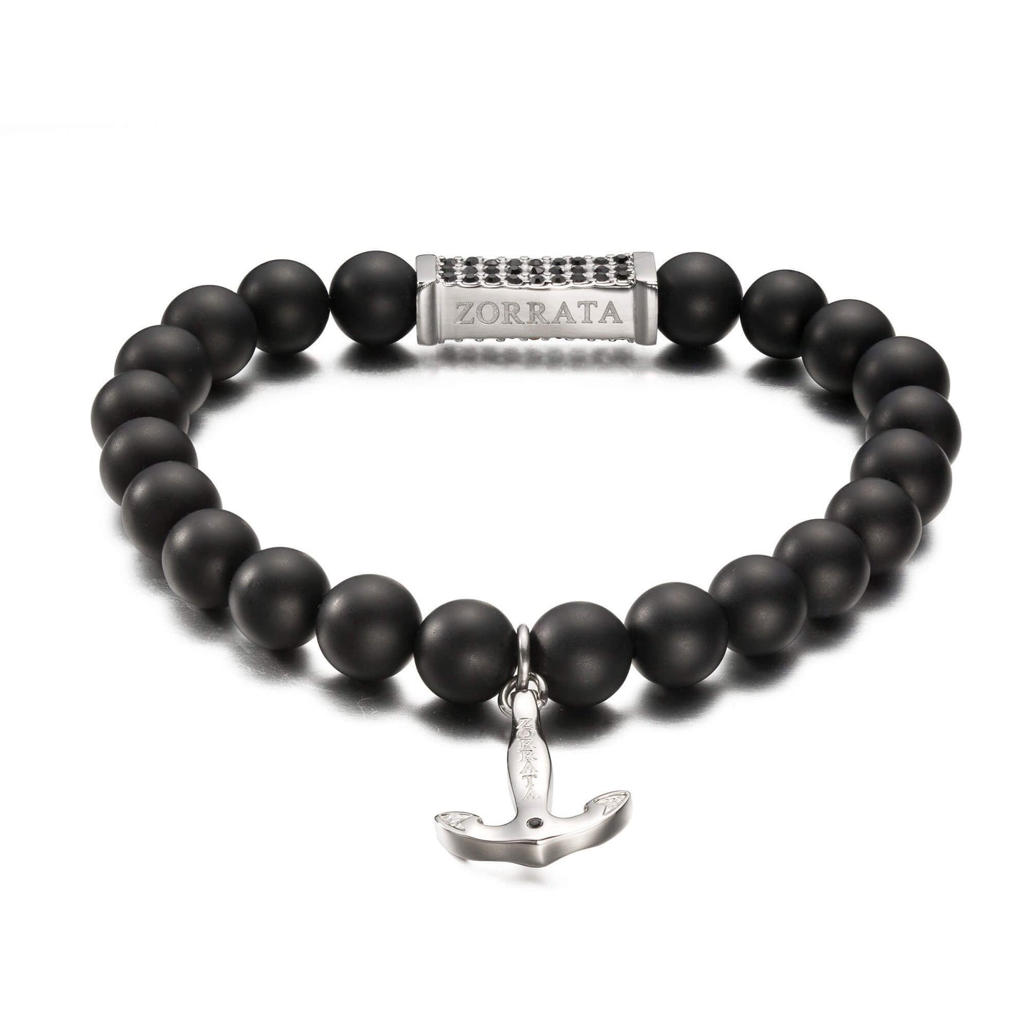 Silver Anchor Bead Bracelet